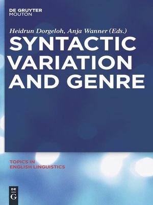 cover image of Syntactic Variation and Genre